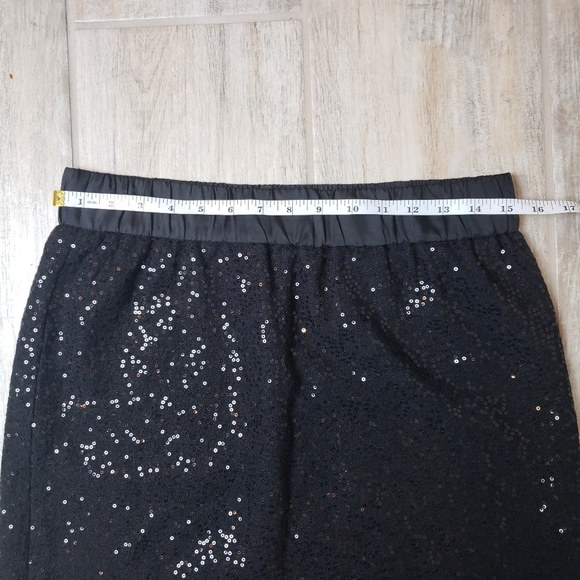 LOFT Ann Taylor Sequin Black Pencil Skirt size S - Picture 3 of 7